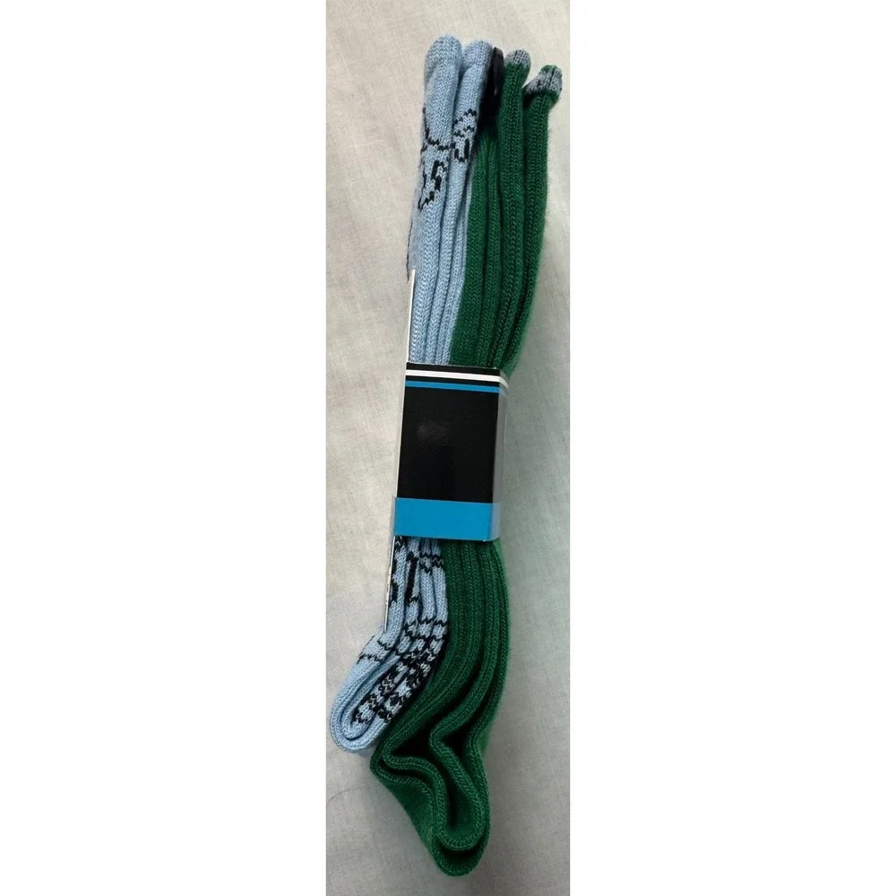 Looney Tunes Bugs Bunny Tasmanian Devil Crew Socks 2 Pair Mens Green Blue 6-12